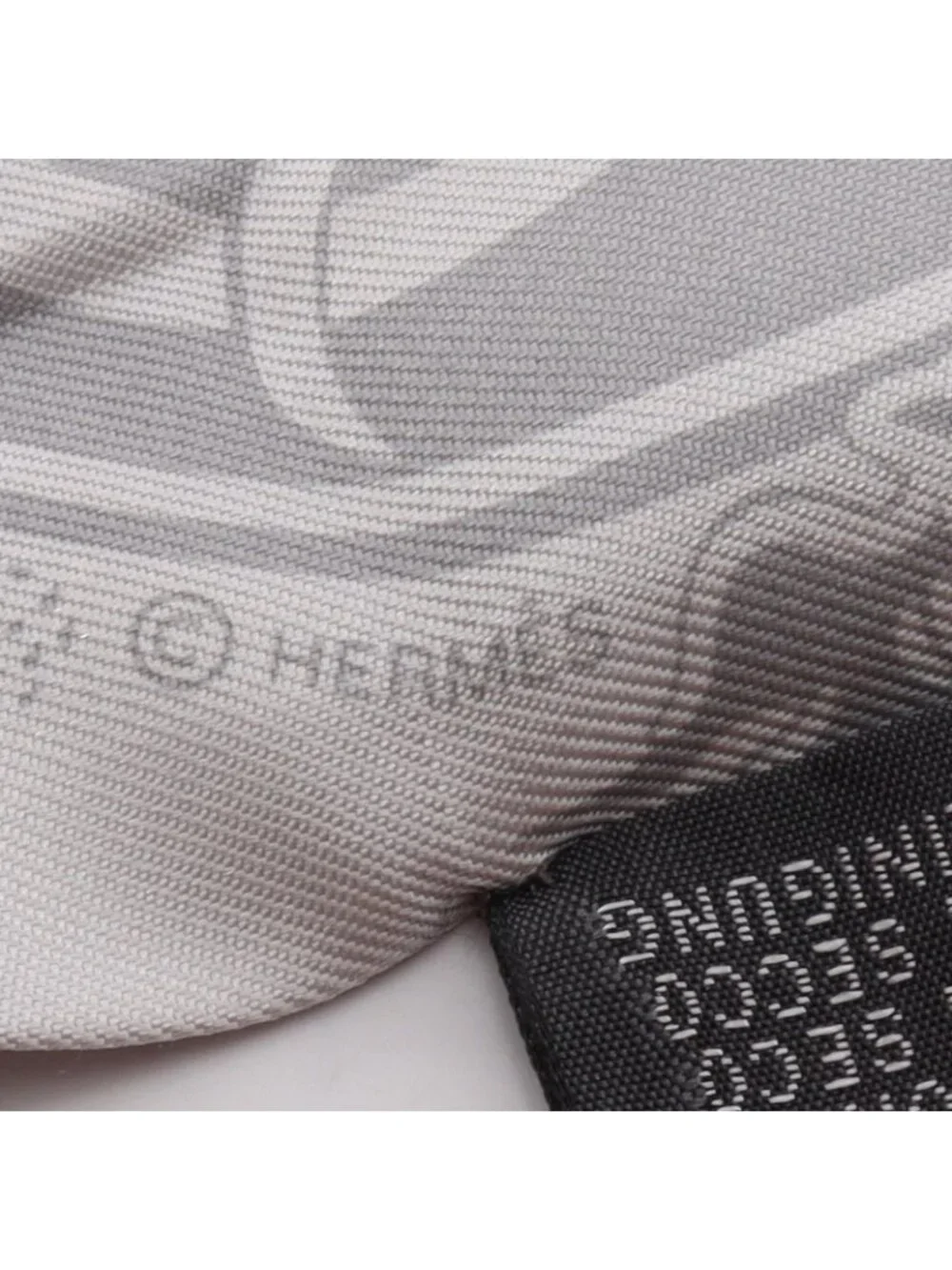 Hermes Scarf Twilly Ex Libris les Parisienne Ribbon Gray Silk